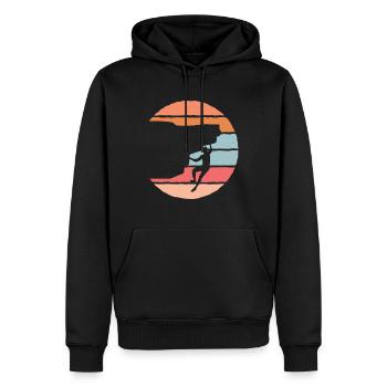 Klettersport Klettern Bergsteiger Felsklettern - Männer Premium Bio Hoodie - Schwarz - Vorne - Nico (187cm)