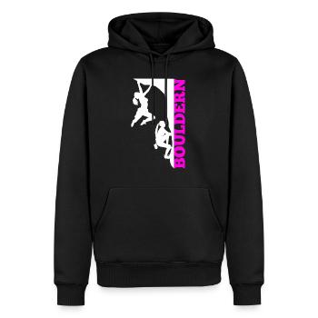 Escalade de bloc - Sweat à capuche Premium bio Homme - noir - Devant - Nico (187cm)