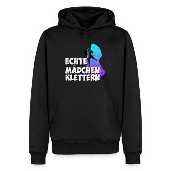Echte Mädchen Klettern - Männer Premium Bio Hoodie - Schwarz - Vorne - Nico (187cm)
