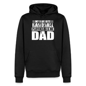 Handball Handballspieler Vater Dad Spruch Trainer - Männer Premium Bio Hoodie - Schwarz - Vorne - Nico (187cm)