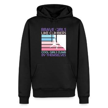Jolies filles d’escalade de la salle d’escalade - Sweat à capuche Premium bio Homme - noir - Devant - Nico (187cm)