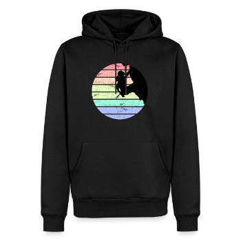 Escalade rocheuse Escalade libre Boulder Vintage - Sweat à capuche Premium bio Homme - noir - Devant - Nico (187cm)