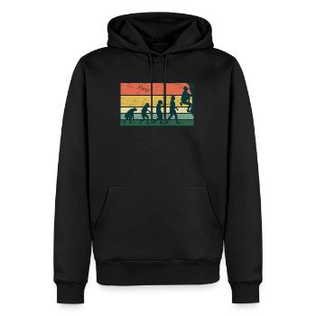 Retro Grimpeurs Alpinistes Escalades - Sweat à capuche Premium bio Homme - noir - Devant - Nico (187cm)