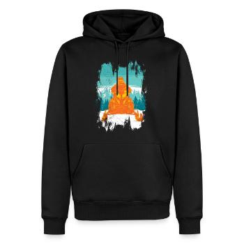 Motoneige Motoneige Sports d’hiver - Sweat à capuche Premium bio Homme - noir - Devant - Nico (187cm)