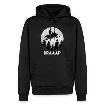 Motoneigistes pleine lune Braaap Snowmobil - Sweat à capuche Premium bio Homme - noir - Devant - Nico (187cm)
