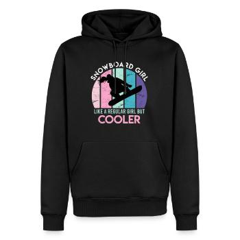 Snowboarderin Snowboard Girl much cooler - Männer Premium Bio Hoodie - Schwarz - Vorne - Nico (187cm)