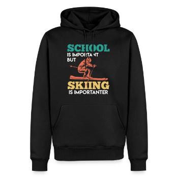 Skier Saying Ski Holiday - Men’s Premium Organic Hoodie - black - Front - Nico (187cm)