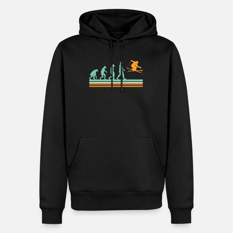 Skifahrer Evolution Ski Apres Ski - Männer Premium Bio Hoodie - Schwarz
