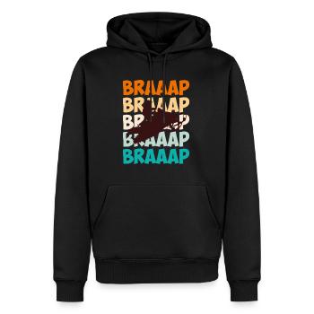 Motoneige Braaap motoneige - Sweat à capuche Premium bio Homme - noir - Devant - Nico (187cm)