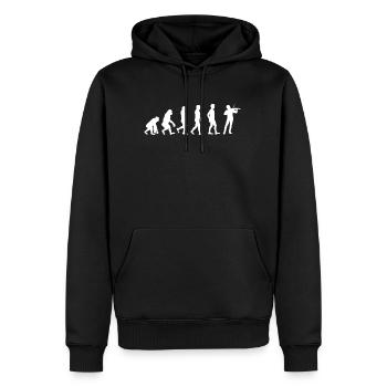 Evolution der Violine - Männer Premium Bio Hoodie - Schwarz - Vorne - Nico (187cm)