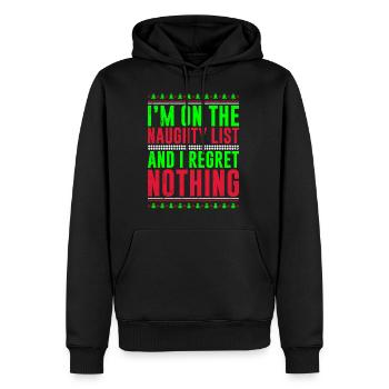 I’m on the Naughty list and regret nothing - Sweat à capuche Premium bio Homme - noir - Devant - Nico (187cm)