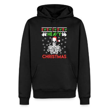 Ugly Christmas Weihnachten Skelett Totenkopf - Männer Premium Bio Hoodie - Schwarz - Vorne - Nico (187cm)