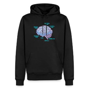 Anatomie eines Gehirns Medizin Student - Männer Premium Bio Hoodie - Schwarz - Vorne - Nico (187cm)