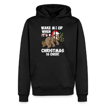 Ugly Christmas Paresseux Anti-Noël - Sweat à capuche Premium bio Homme - noir - Devant - Nico (187cm)