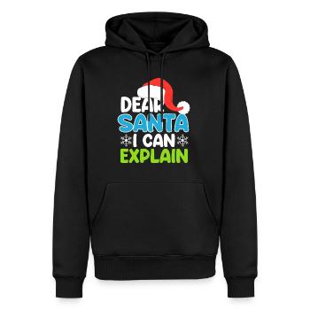 Dear Santa i can explain sort drôle - Sweat à capuche Premium bio Homme - noir - Devant - Nico (187cm)