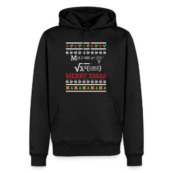 Noël Merry Xmas Mathématiques - Sweat à capuche Premium bio Homme - noir - Devant - Nico (187cm)