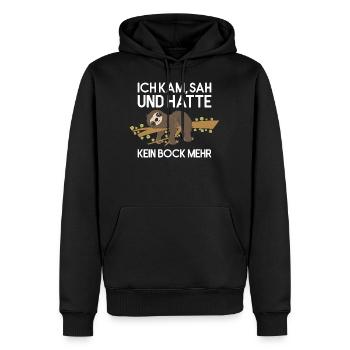 Fauler Faulenzer Relax Faultier Spruch Kein Bock - Männer Premium Bio Hoodie - Schwarz - Vorne - Nico (187cm)