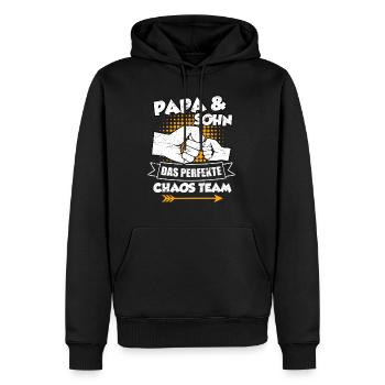 Papa et fils le parfait chaos équipe fils père - Sweat à capuche Premium bio Homme - noir - Devant - Nico (187cm)