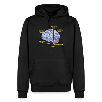Anatomie d’un cerveau - Sweat à capuche Premium bio Homme - noir - Devant - Nico (187cm)