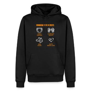 Bébé 2022 Prédiction papa devenir maman - Sweat à capuche Premium bio Homme - noir - Devant - Nico (187cm)
