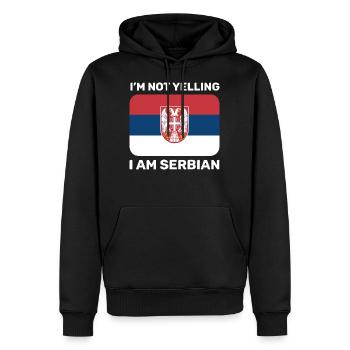 I'm not yelling I am Serbian Yugoslavia Balkans - Men’s Premium Organic Hoodie - black - Front - Nico (187cm)