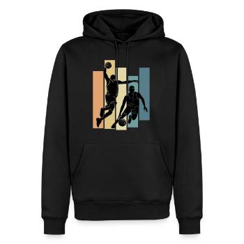 Joueur de basket-ball amateur de basket-ball - Sweat à capuche Premium bio Homme - noir - Devant - Nico (187cm)