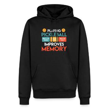 Jouer au Pickleball améliore la mémoire Pickleball - Sweat à capuche Premium bio Homme - noir - Devant - Nico (187cm)