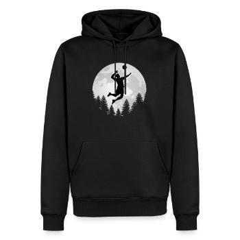 Volleyballer Vollmond Volleyball - Männer Premium Bio Hoodie - Schwarz - Vorne - Nico (187cm)