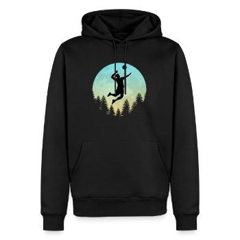 Volleyballspieler Mond Vollmond Volleyballer - Männer Premium Bio Hoodie - Schwarz - Vorne - Nico (187cm)