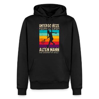 Alter Badminton Spieler Spruch Badminton - Männer Premium Bio Hoodie - Schwarz - Vorne - Nico (187cm)