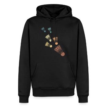 Vintage Badmintonbälle Badminton Badmintonspieler - Männer Premium Bio Hoodie - Schwarz - Vorne - Nico (187cm)