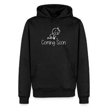 Coming Soon Werdende Mama Schwangerschaft Baby - Männer Premium Bio Hoodie - Schwarz - Vorne - Nico (187cm)