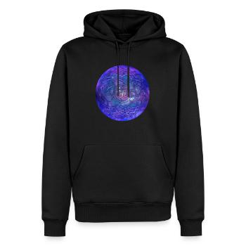 Kosmische Kugel Om Symbol Blume Des Lebens Weltall - Männer Premium Bio Hoodie - Schwarz - Vorne - Nico (187cm)