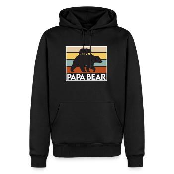 Papa Bear s’attend à être Papa Fête des Pères - Sweat à capuche Premium bio Homme - noir - Devant - Nico (187cm)