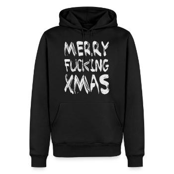 MERRY FUCKING XMAS - Sweat à capuche Premium bio Homme - noir - Devant - Nico (187cm)