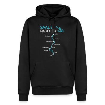 Saale Paddler Flußlauf der Saale Kajak und Kanu - Männer Premium Bio Hoodie - Schwarz - Vorne - Nico (187cm)