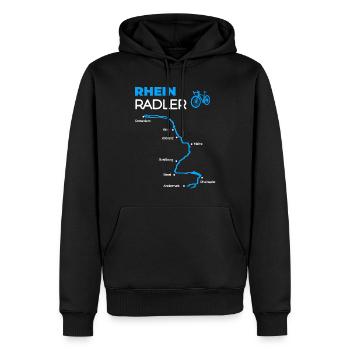 Rhein Radler Spruch für Radtour am Rhein Radfahrer - Männer Premium Bio Hoodie - Schwarz - Vorne - Nico (187cm)