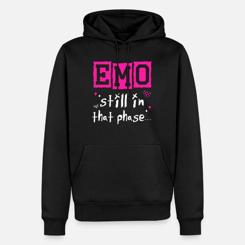 Emo - Still in that phase - Männer Premium Bio Hoodie - Schwarz