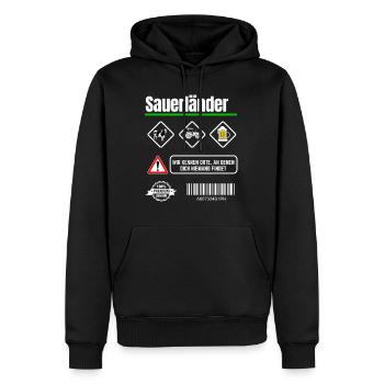 Sauerland Spruch Bier Schützenfest Sauerländer - Männer Premium Bio Hoodie - Schwarz - Vorne - Nico (187cm)
