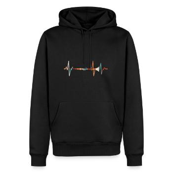 Flöte Herzschlag - Männer Premium Bio Hoodie - Schwarz - Vorne - Nico (187cm)
