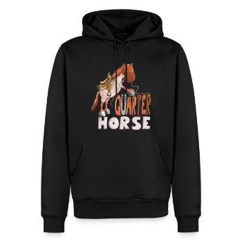 Happy Quarter Horse Strawberry - Sweat à capuche Premium bio Homme - noir - Devant - Nico (187cm)