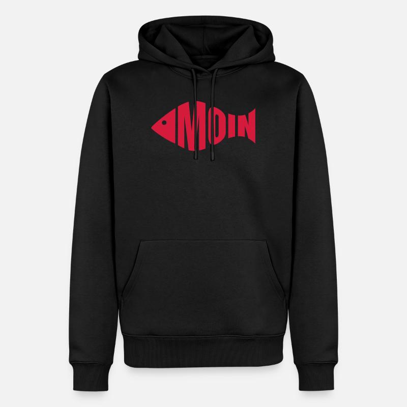 Moin - Fischkopf - Männer Premium Bio Hoodie - Schwarz