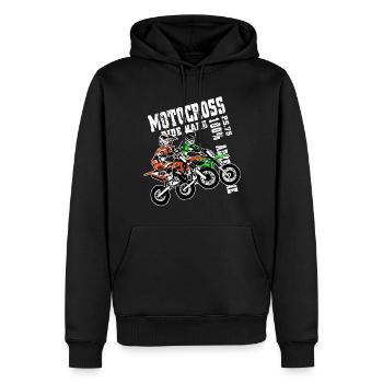Kinder Motocross - KIDS MX - Sweat à capuche Premium bio Homme - noir - Devant - Nico (187cm)