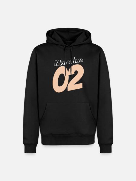 Marraine 02 en rose pêche - Sweat à capuche Premium bio Homme - noir