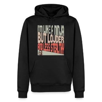 Comme un ninja - Sweat à capuche Premium bio Homme - noir - Devant - Nico (187cm)