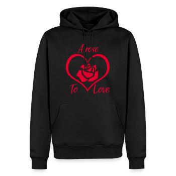 Eine Rose zum Verlieben - Männer Premium Bio Hoodie - Schwarz - Vorne - Nico (187cm)