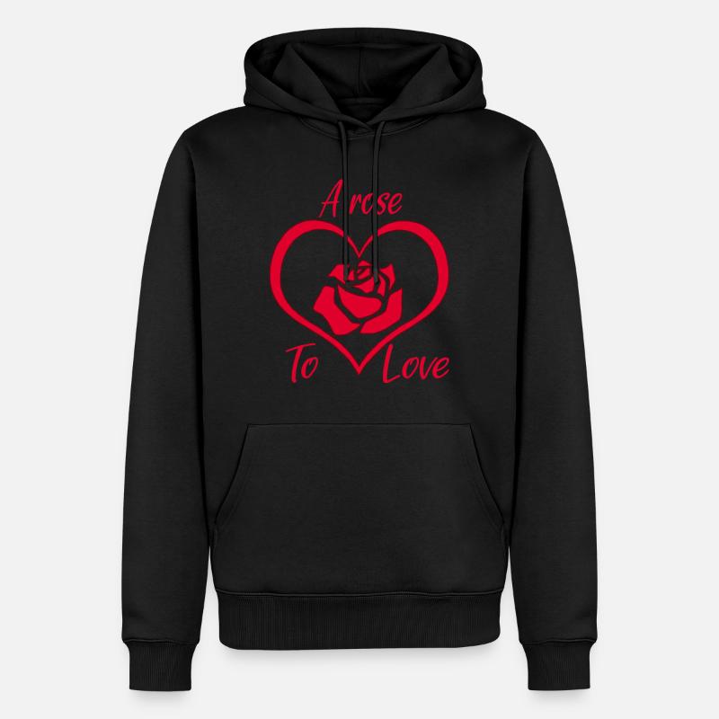 Une rose pour aimer - Sweat à capuche Premium bio Homme - noir