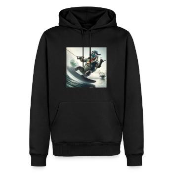 Coole Crocodile Wassersport Stil - Männer Premium Bio Hoodie - Schwarz - Vorne - Nico (187cm)