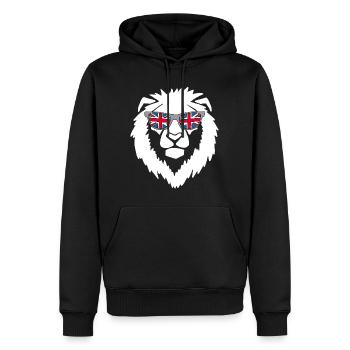 Lion du Royaume-Uni blanc - Sweat à capuche Premium bio Homme - noir - Devant - Nico (187cm)