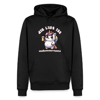 Süßes Einhorn Bier Feier - Männer Premium Bio Hoodie - Schwarz - Vorne - Nico (187cm)